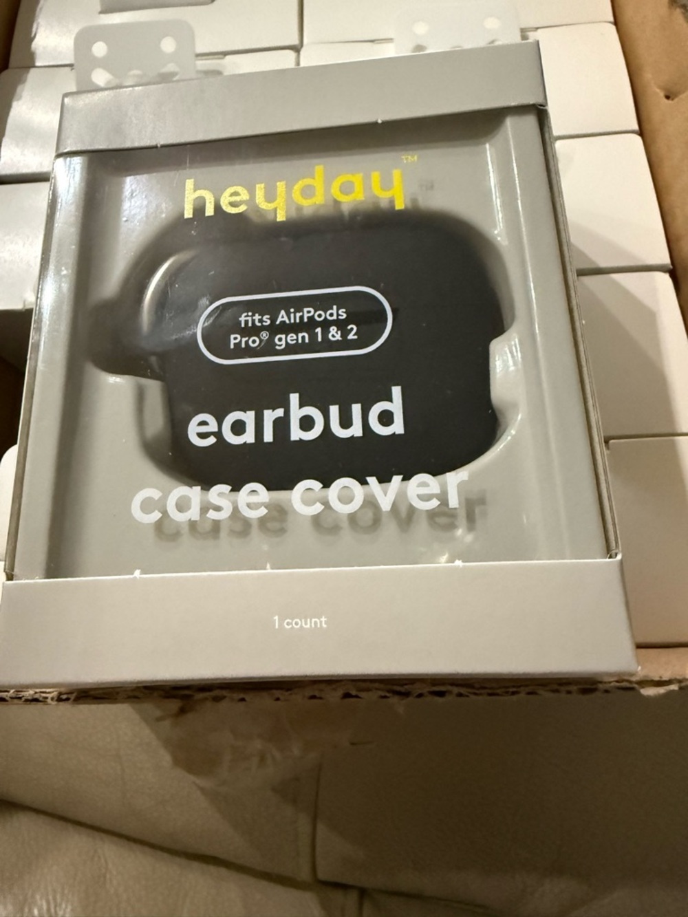 New. Box of 12 heyday earbud silicone case covers with clips.